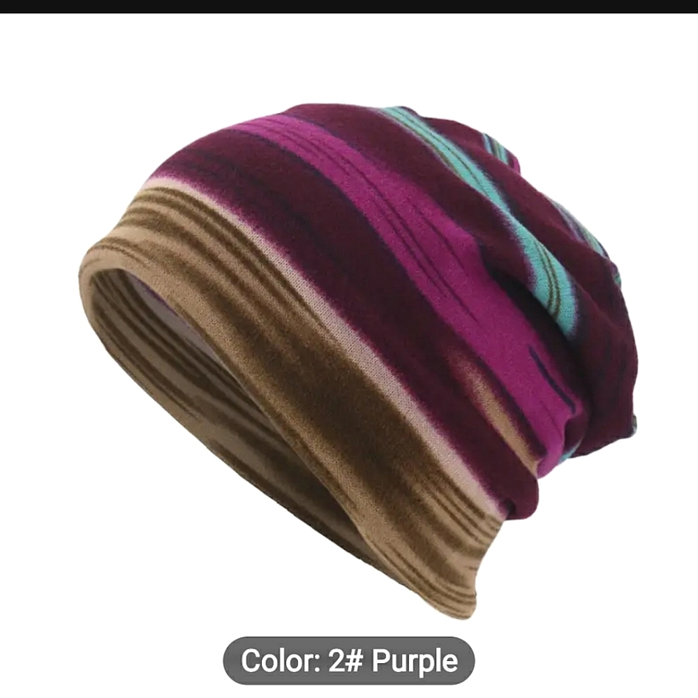 Lightweight, Striped Beanie Hat, NWT